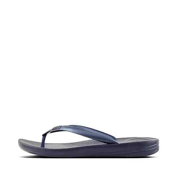 FitFlop Women's IQUSHION Ergonomic Flip Flops - Midnight Navy (ROEUI-0596)